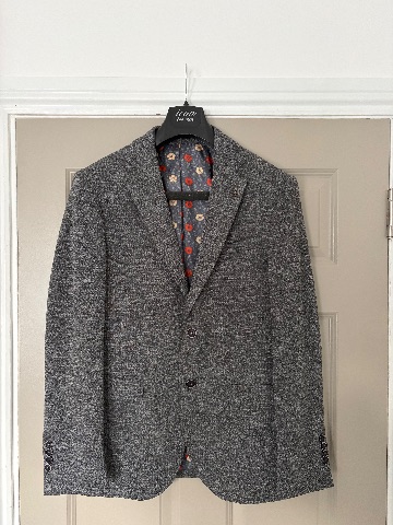 Icon Gray textured knit blazer